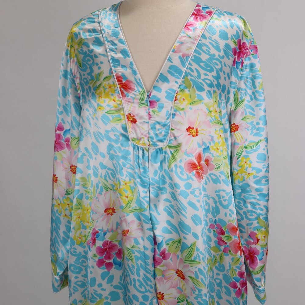 Vtg Oscar De La Renta NWOT Long Floral Cottagecore Caftan Nightgown Lounger XL